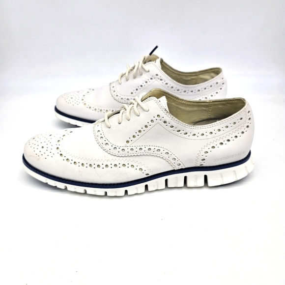 Cole Haan ØriginalGrand Wingtip Oxford Shoes White C32123 Men's 10.5M - Picture 1 of 9